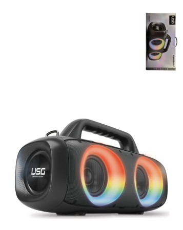 USG by PowerPeak - SoundStorm2 - BOOM Wireless Party Box Speaker with Lights - (BLACK) (Only Ground Shipping)