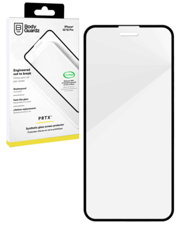 Stock up on the BodyGuardz Edge to Edge Tempered Glass for iPhone 12 and 12 Pro, Black, PRTX.







