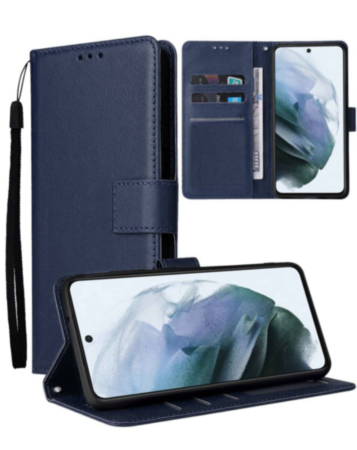Galaxy A135G Leather Wallet Case with Card Slot - DARK BLUE (Only Ground Shipping)