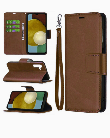 Galaxy A14 4G/5G Leather Wallet Case with Card Slot - BROWN (Only Ground Shipping)