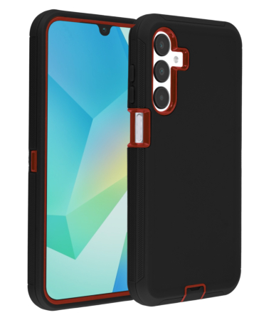 Heavy Duty Case for Galaxy A16 5G (BLACK & RED) (Only Ground Shipping)
