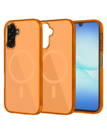 Transparent Magnetic Shockproof Case - ORANGE for Galaxy A17 / A26 5G (Only Ground Shipping)