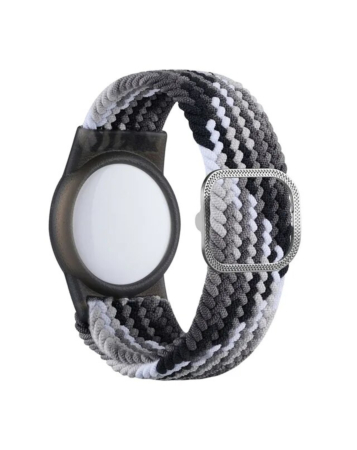 Airtag Wristband Nylon Watch Band - COLORFUL BLACK (Only Ground Shipping)