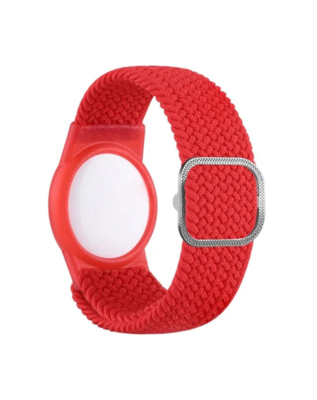 Airtag Wristband Nylon Watch Band - RED (Only Ground Shipping)