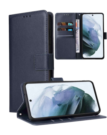 Google Pixel 9 / 9 Pro Leather Wallet Case with Card Slot - DARK BLUE (Only Ground Shipping)