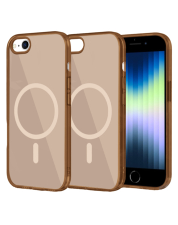 Transparent Magnetic Shockproof Case - BROWN for iPhone 6 / 6S / 7G / 8G / SE (Only Ground Shipping)