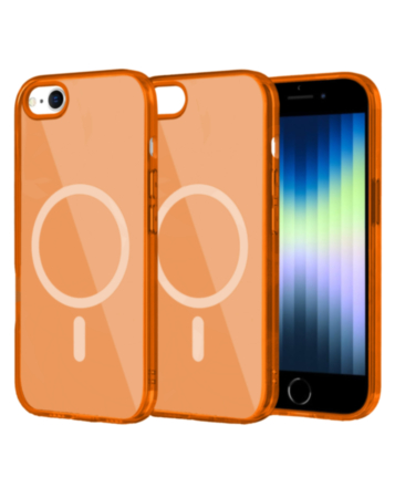 Transparent Magnetic Shockproof Case - ORANGE for iPhone 6 / 6S / 7G / 8G / SE (Only Ground Shipping)