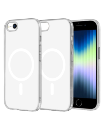 Transparent Magnetic Shockproof Case - WHITE for iPhone 6 / 6S / 7G / 8G / SE (Only Ground Shipping)