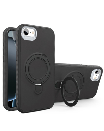 Support Heavy Duty Case with Wireless Charging Kickstand - BLACK for iPhone 7 / 8 (Only Ground Shipping)