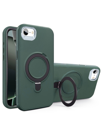 Support Heavy Duty Case with Wireless Charging Kickstand - DARK GREEN for iPhone 7 / 8 (Only Ground Shipping)