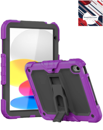 Heavy Duty Shockproof Tablet Case with Kickstand - PURPLE for iPad 10 2022 (10.9") / iPad 11 (A16) (Only Ground Shipping)