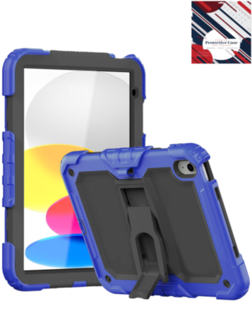 Heavy Duty Shockproof Tablet Case with Kickstand - BLUE for iPad 10 2022 (10.9") / iPad 11 (A16) (Only Ground Shipping)
