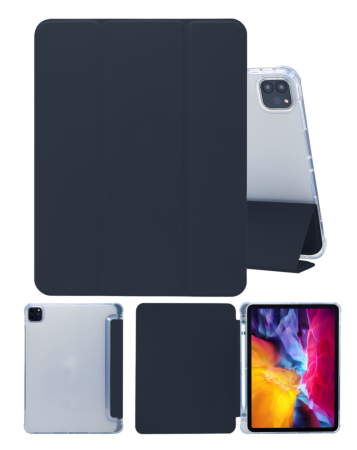 Smart PU Leather Stand (DARK BLUE) for iPad Pro 11 (5th / 2024) with Pen Holder (Only Ground Shipping)
