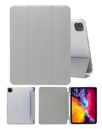 Smart PU Leather Stand with Pen Holder - GRAY for iPad Pro 11 (5th / 2024) (Only Ground Shipping)