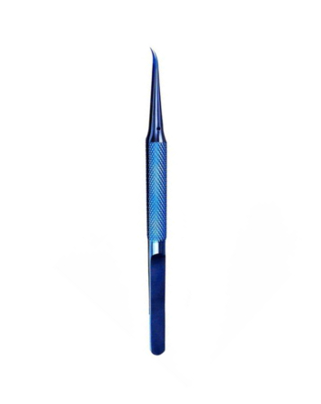 LuoWei Titanium Alloy Tweezers - Curved (BLUE)