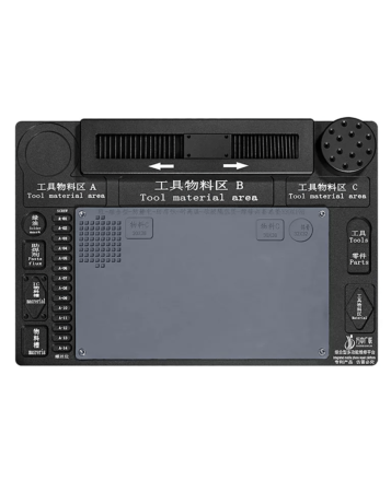 Multifunction Aluminum Alloy Sliding Mat for Trinocular Stereo Microscope (46.8 x 31.8cm) (BLACK) (Only Ground Shipping)