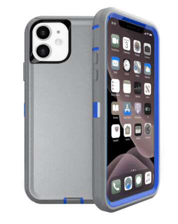 Heavy Duty Case for iPhone 12 / 12 Pro (GRAY & BLUE) (Only Ground Shipping)