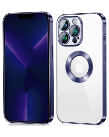 Shiny Wireless Charging Clear Case - DARK BLUE for iPhone 12 / 12 Pro (Only Ground Shipping)