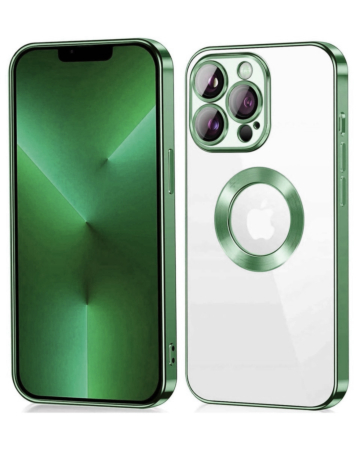 Shiny Wireless Charging Clear Case - DARK GREEN for iPhone 12 / 12 Pro (Only Ground Shipping)