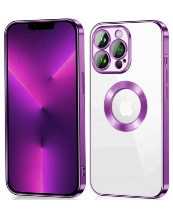 Shiny Wireless Charging Clear Case -PURPLE for iPhone 12/12 PRO (Only Ground Shipping)
