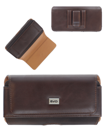 EVO 6.9" Horizontal Texture Leather Pouch - BROWN (Only Ground Shipping)