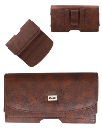 EVO 7.2" Horizontal Nylon Pouch with Card Holder - BROWN (Only Ground Shipping)