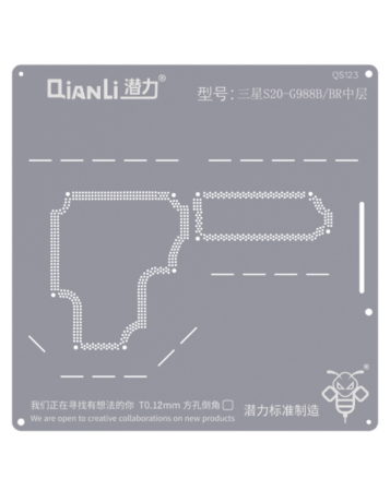 Buy the QianLi Bumblebee QS123 middle layer stencil for the Galaxy S20 Ultra G988, International version.