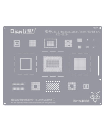 QianLi Bumblebee QS94 Stencil for MacBook A1534 / SR2ZY / EN / EM CPU820-00244 (Not Returnable)