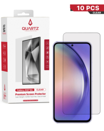 QUARTZ Clear Tempered Glass for Galaxy A57 5G (A576 / 2026) (Pack of 10)