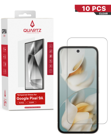 QUARTZ Clear Tempered Glass for Google Pixel 9A (Pack of 10)