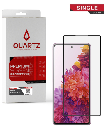 Order the QUARTZ clear tempered glass for the Galaxy S20 FE, single pack.