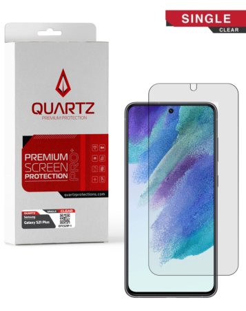 Purchase the QUARTZ Clear Tempered Glass for Galaxy S21 Plus, Single Pack.