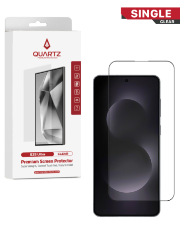 Shop the QUARTZ Clear Tempered Glass for Galaxy S25 Edge, single pack.