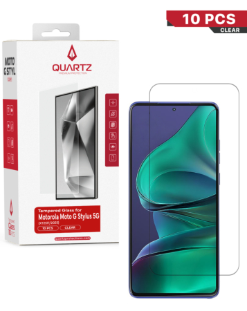 QUARTZ Clear Tempered Glass for Motorola Moto G Stylus 5G (XT2517- 1 / 2 / 3 / 2025) / Edge 60 Stylus (XT2517-4 / 2025) (Pack of 10)