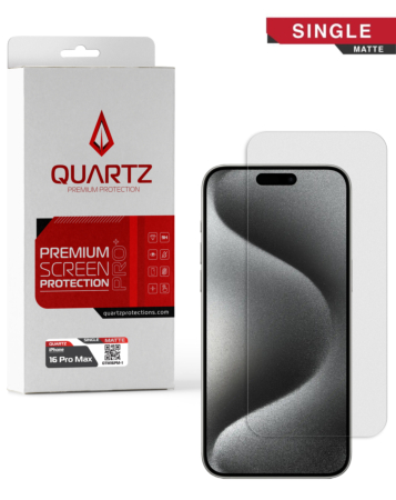 Purchase the Quartz Matte Tempered Glass for iPhone 16 Pro Max in a single pack.