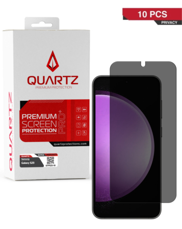 Order the QUARTZ clear tempered glass for Galaxy S23. Single pack.