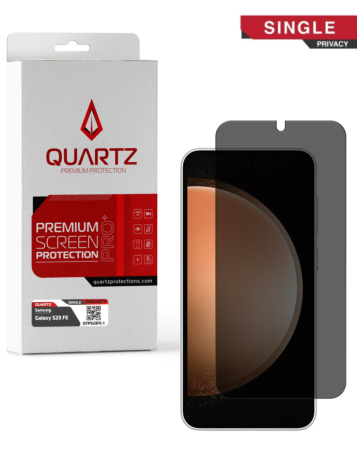 Buy the QUARTZ Privacy Tempered Glass for Galaxy S23 FE, single pack.
