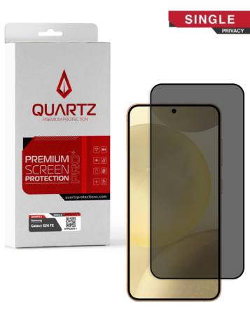 Stock up on the QUARTZ privacy tempered glass for Galaxy S24 FE, single pack.
