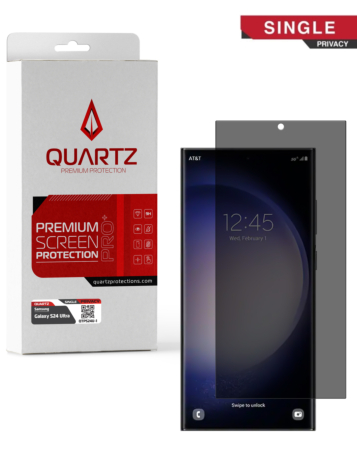 Purchase the QUARTZ Privacy Tempered Glass for Galaxy S24 Ultra, single pack.
