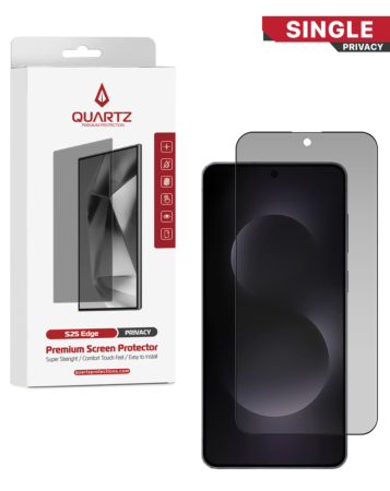 Order the QUARTZ Privacy Tempered Glass for Galaxy S25 Edge, single pack.
