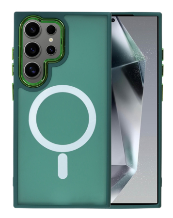 Galaxy S21 Ultra New Magnetic Wireless Charging Case - DARK GREEN (Only Ground Shipping)