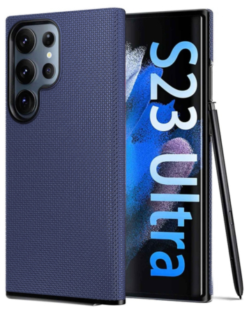 Galaxy S23 Ultra Shock Absorption Protective Dual Layer Case - NAVY BLUE (Only Ground Shipping)