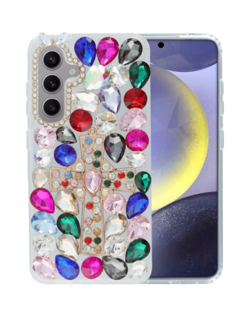 Crystal Flower Silicone Hard Case - COLORFUL for Galaxy S24 / S25 (Only Ground Shipping)