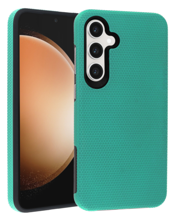 Shock Absorption Protective Dual Layer Case - TEAL for Galaxy S24FE (Only Ground Shipping)