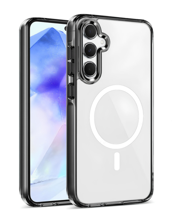 Galaxy S24 FE Wireless Charging Soft Clear Case - BLACK EDGE (Full Bottom Close) (Only Ground Shipping)
