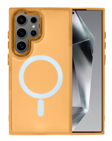 Galaxy S24 Ultra New Magnetic Wireless Charging Case - ORANGE (Only Ground Shipping)