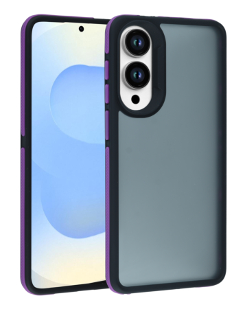 Galaxy S25E Matte Silicone Frame Shockproof Case - PURPLE (Only Ground Shipping)