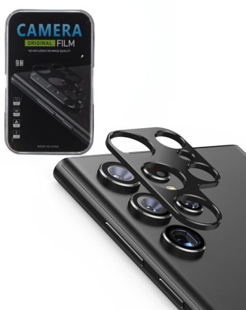 Shop the Back Camera Tempered Glass for Galaxy S25 Ultra in black.