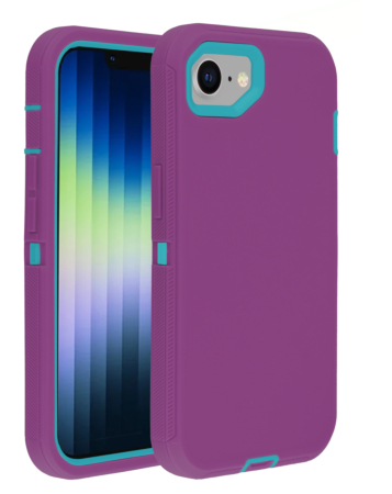 Heavy Duty Case for iPhone 16e / 17e (PURPLE & TEAL) (Only Ground Shipping)