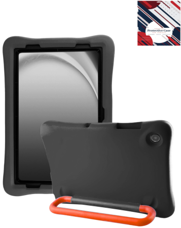 Kids Shockproof Tablet Case with Rotating Handle Stand - BLACK for Galaxy Tab A9 Plus 2023 (11") / Tab A11 Plus 2025 (11") (Only Ground Shipping)